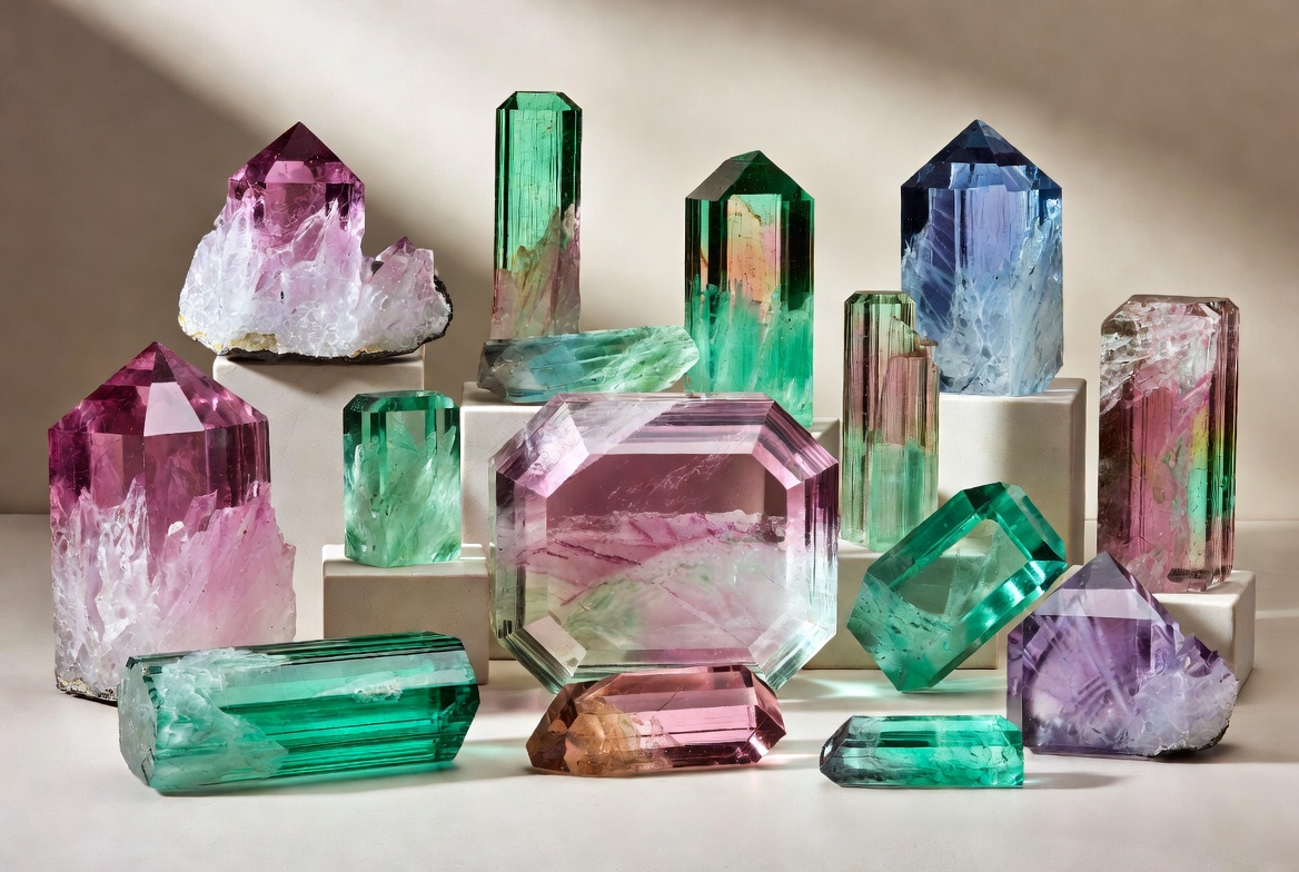 Tourmaline gemstones collection