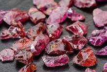 Rough spessartine garnets, yellow-orange, uncut