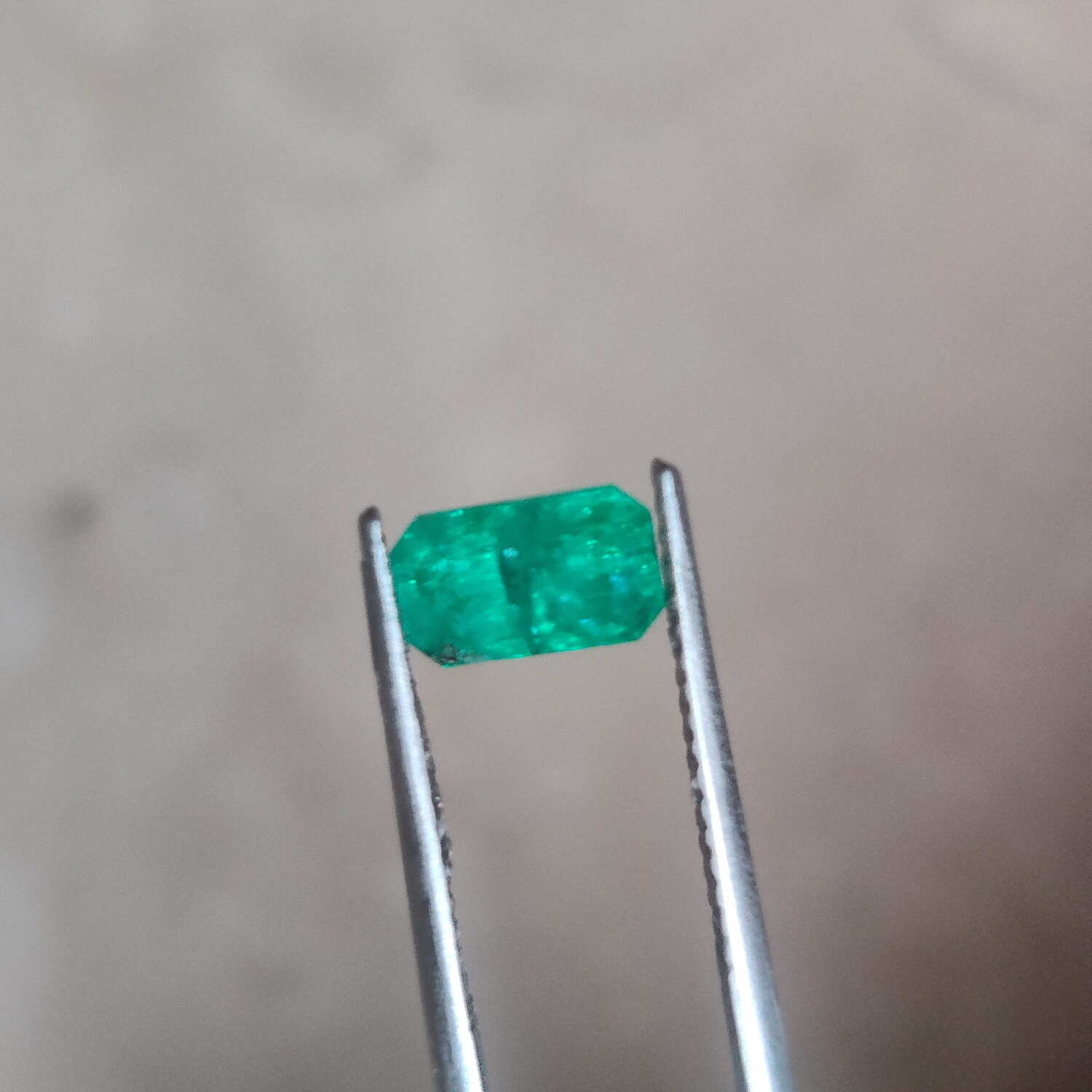 Natural Panjsher Vivid Green Emerald β Rectangular Cut 1.10 ct view 1