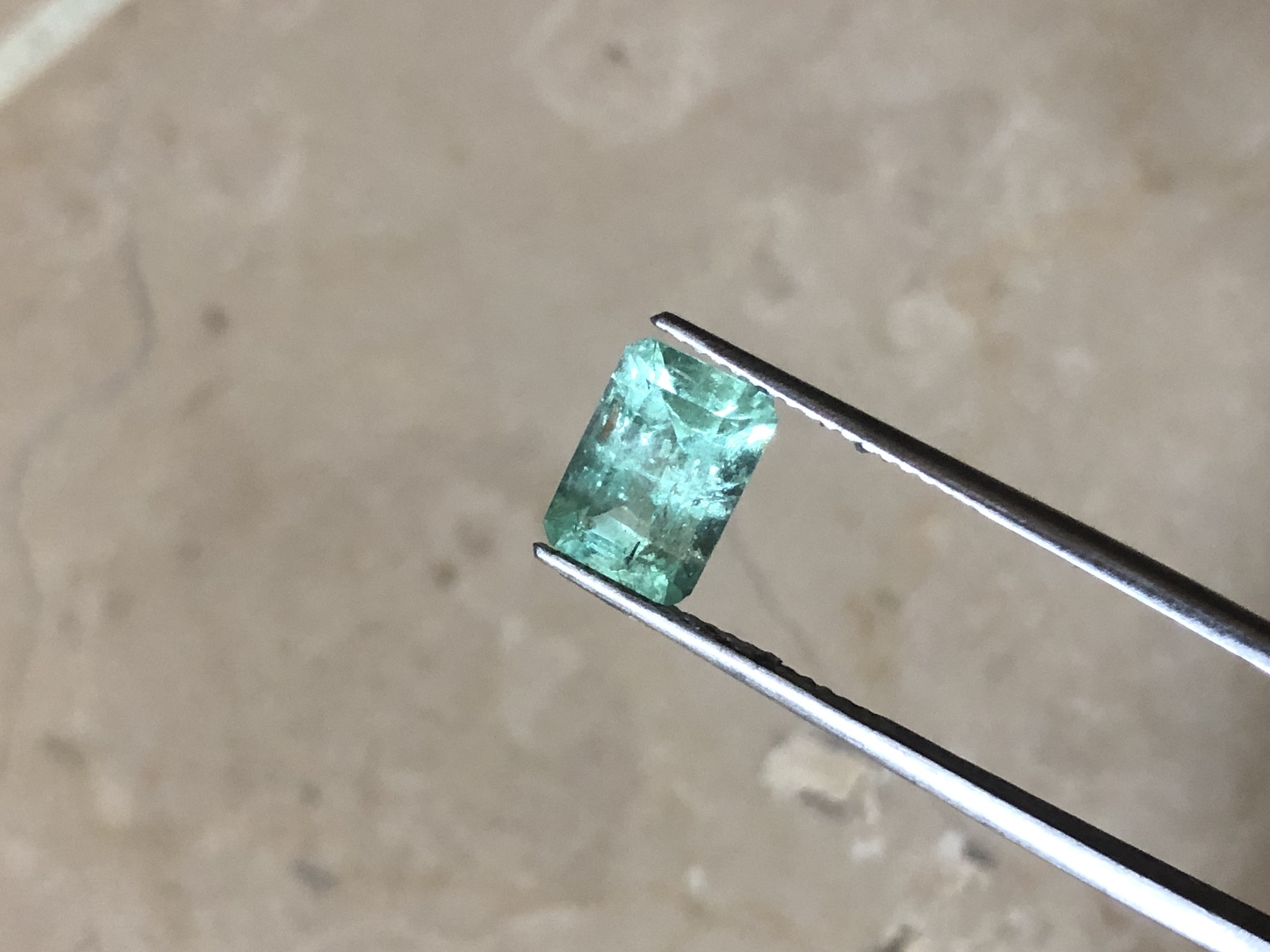 Natural Panjsher Emerald light Green Color 1.75 Caret Emerald Cut view 4