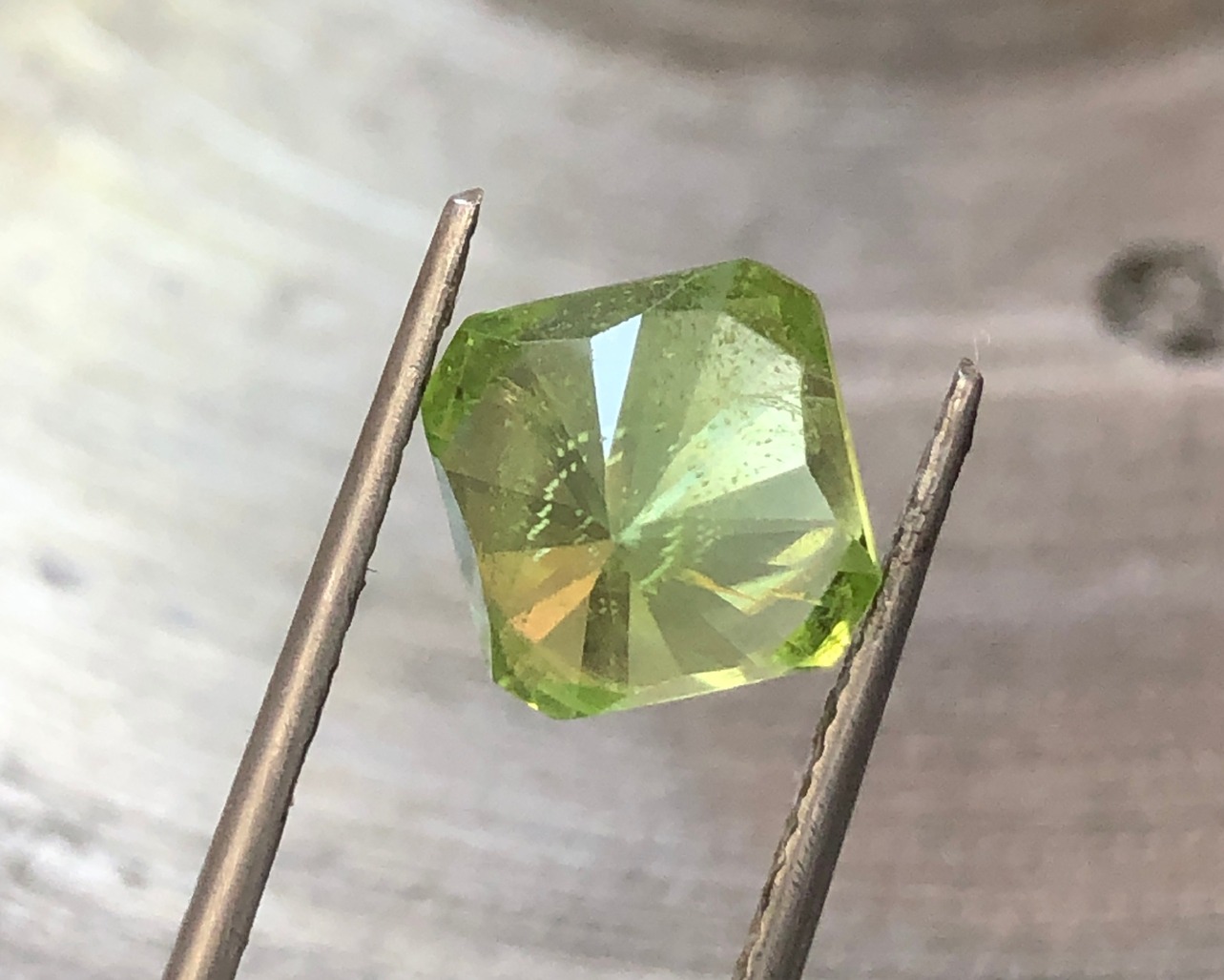 Natural Mint Color Precious cut Peridot from Pakistan view 2