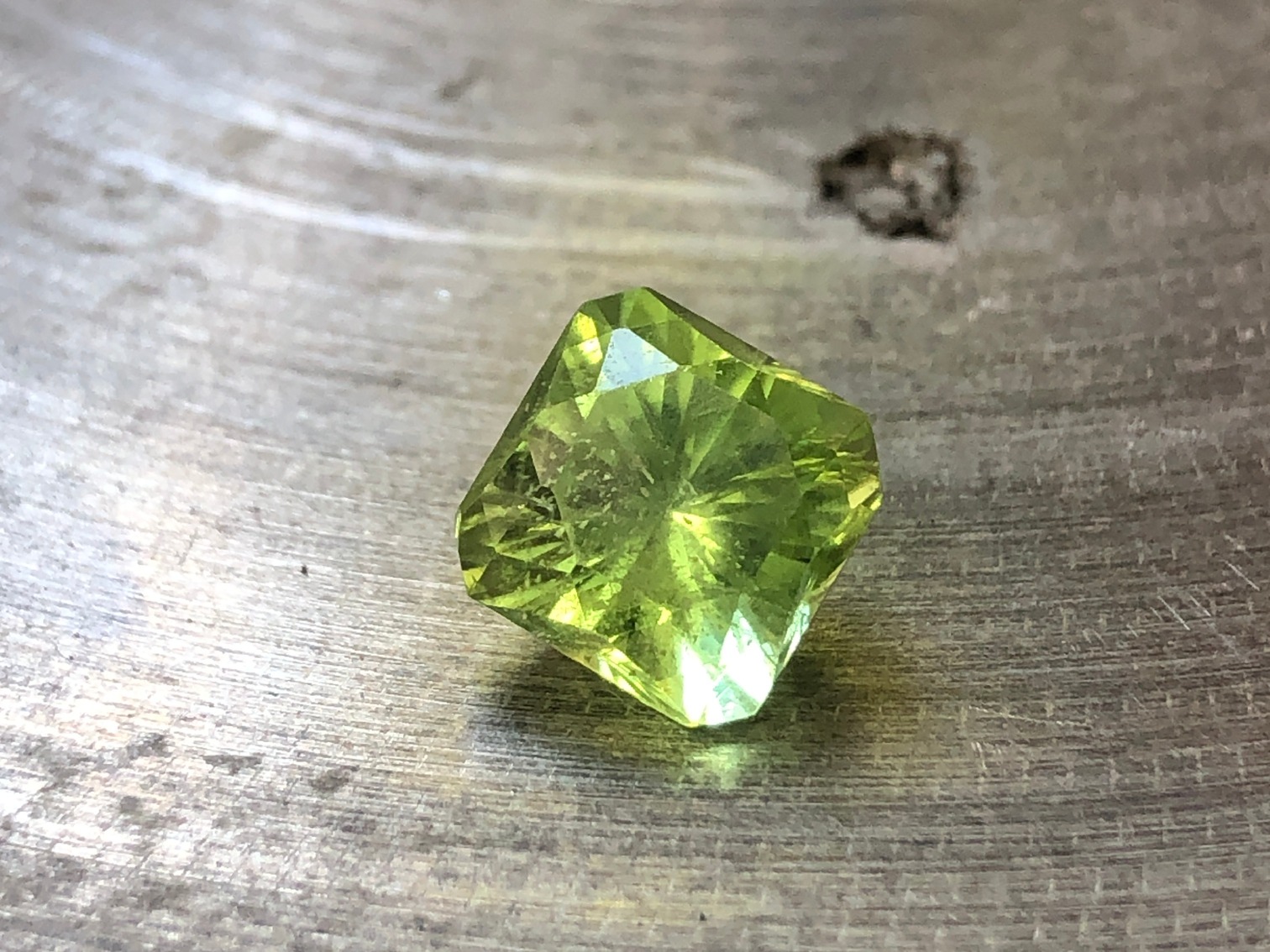 Natural Mint Color Precious cut Peridot from Pakistan view 3
