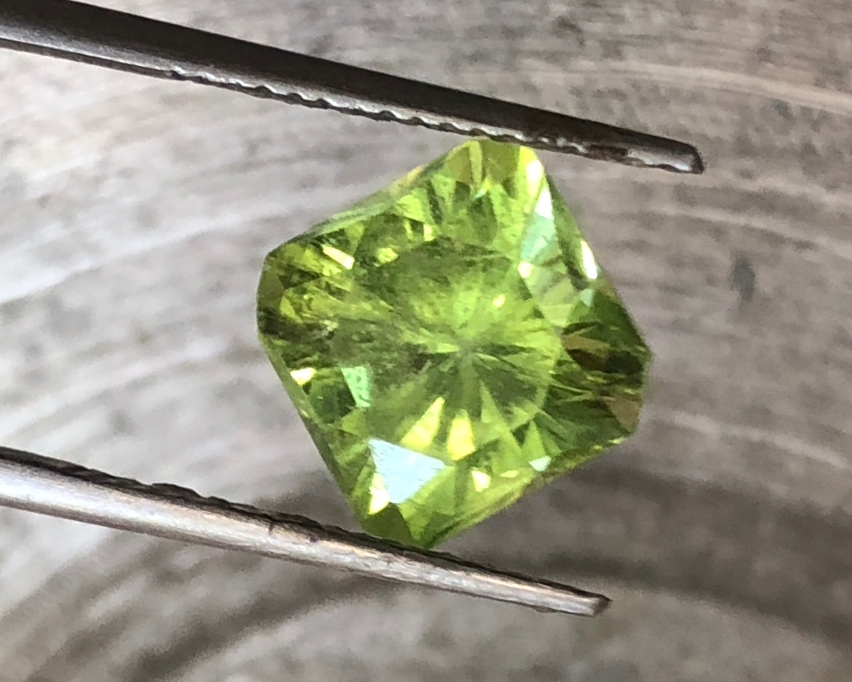 Natural Mint Color Precious cut Peridot from Pakistan view 4